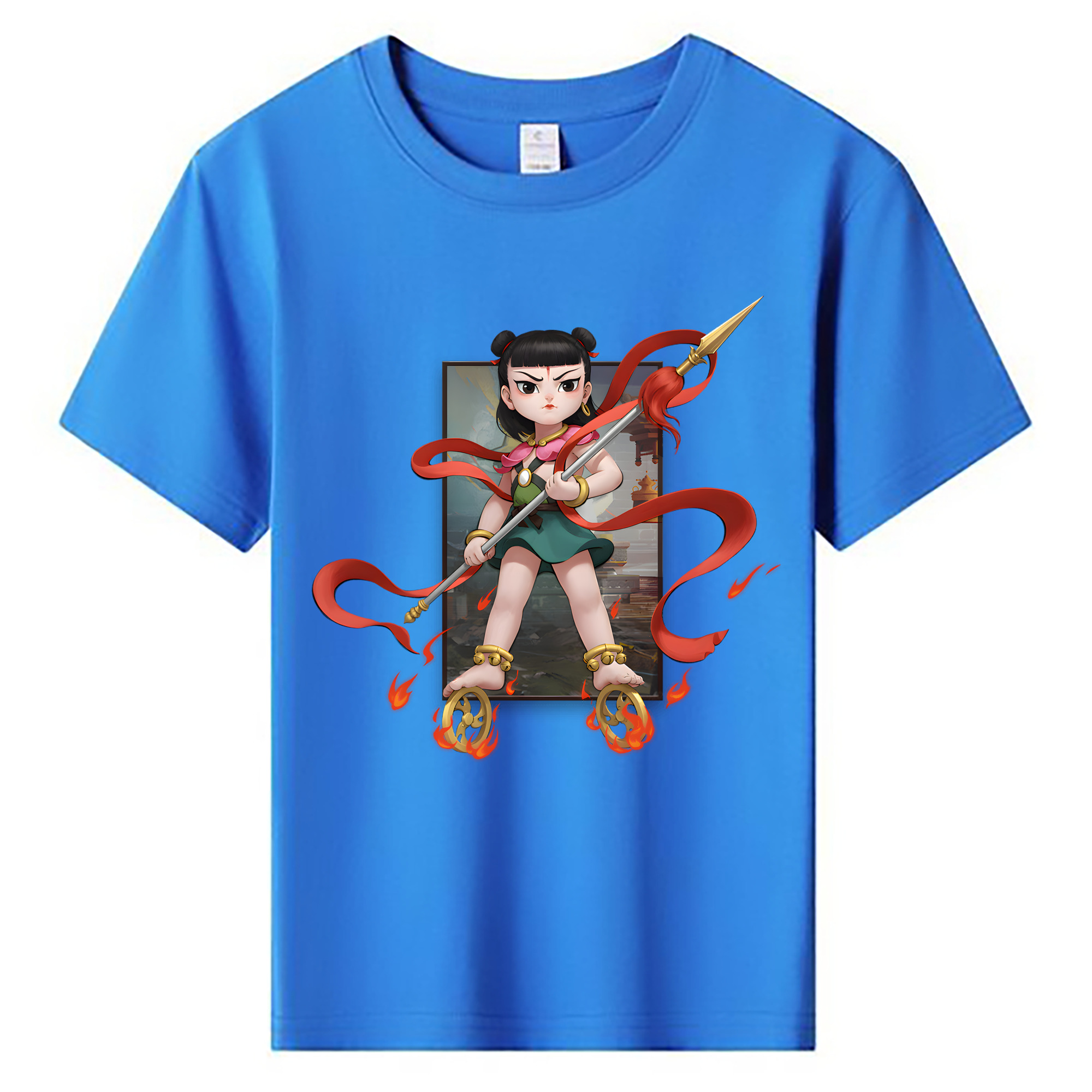 （画像用） Ne Zha 2 ナタ 魔童の大暴れ 綿100％キッズTシャツ（フロントプリント）